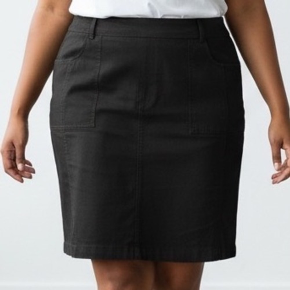 Tribal Womens Skort Black Stretch Pull On Straight Plus 16W casual office career